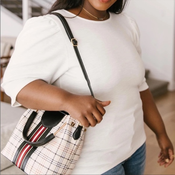 White Puff Sleeve Blouse Basic Knit Soft Stretchy - Picture 9 of 14